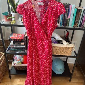 Urban Outfitters Red Midi Wrap Dress